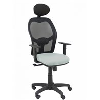 Piqueras y crespo silla alocen malla negra asiento bali gris claro brazos regulables cabecero fijo