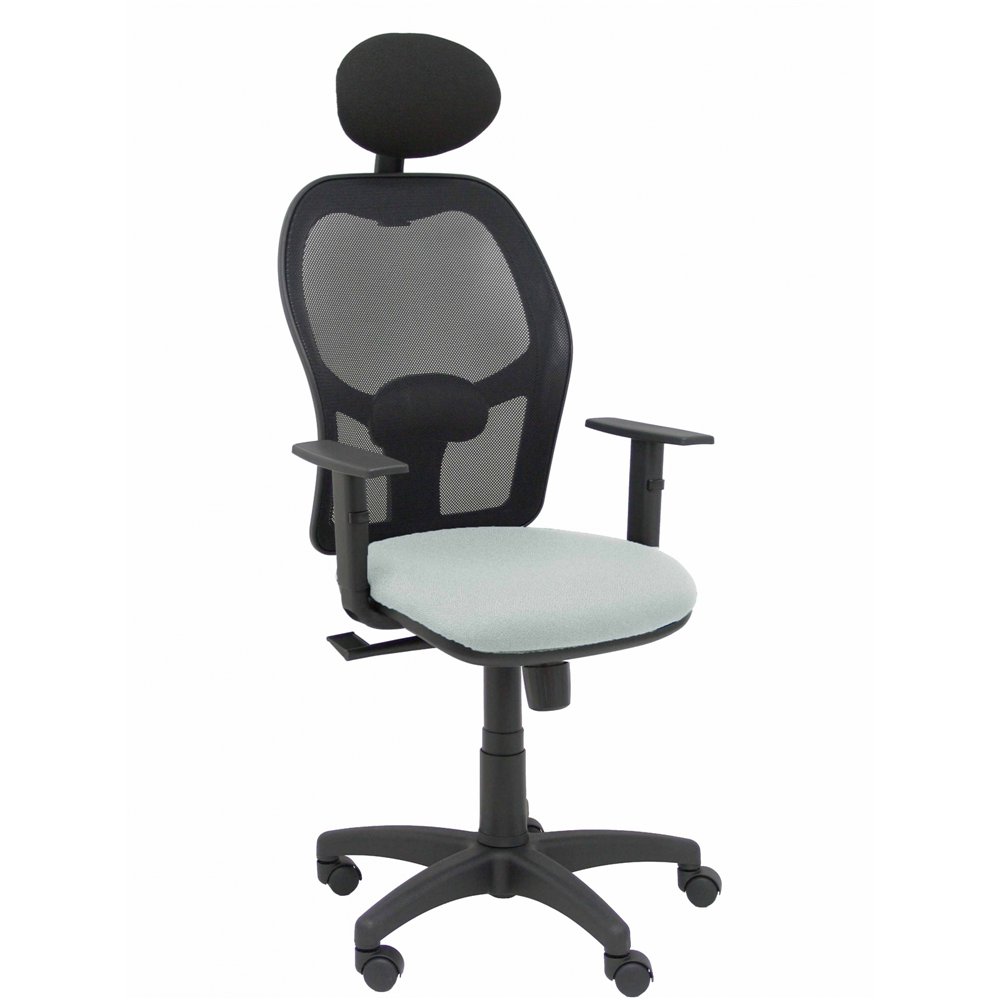 Piqueras y crespo silla alocen malla negra asiento bali gris claro brazos regulables cabecero fijo