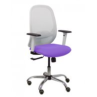 Piqueras y crespo silla cilanco blanca malla blanca asiento bali lila brazo regulable base cromada ruedas de parque