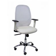 Piqueras y crespo silla cilanco blanca malla blanca asto similpiel blanco brazo reg. base crom rp