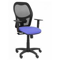 Piqueras y crespo silla alocén malla negra asiento bali azul claro brazos regulables