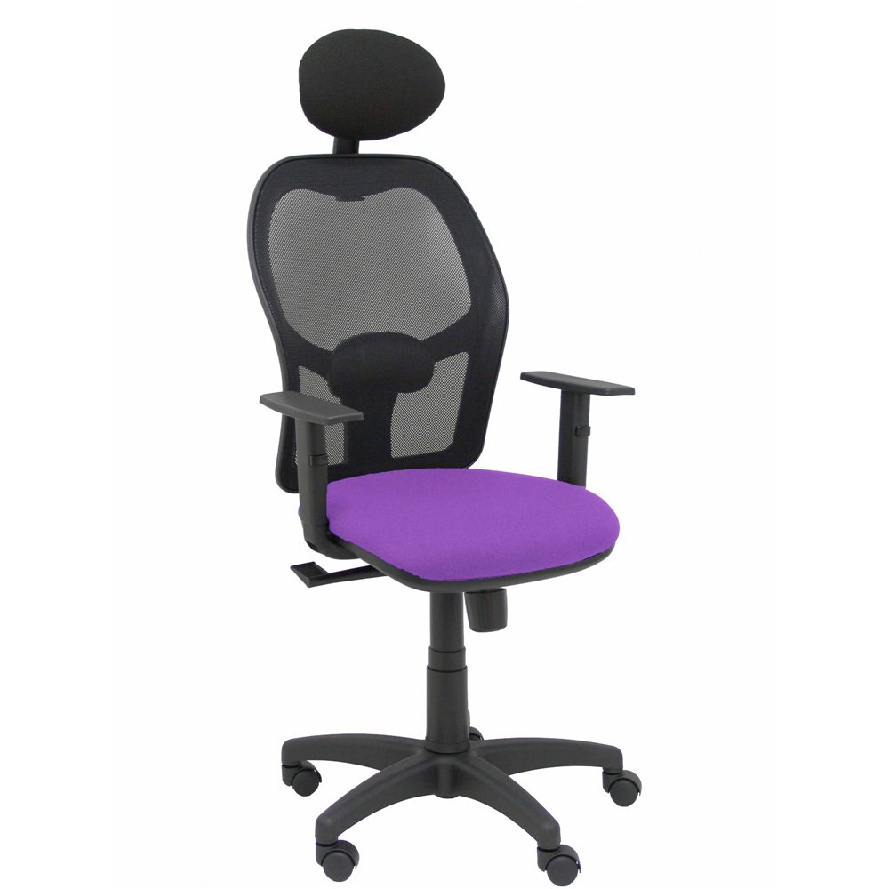 Piqueras y crespo silla alocén malla negra asiento bali lila brazos regulables cabecero fijo