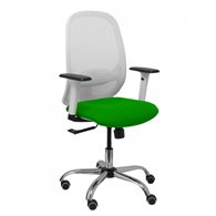 Piqueras y crespo silla cilanco blanca malla blanca asiento bali verde brazo regulable base cromada ruedas de parque