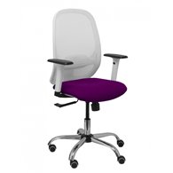 piqueras y crespo silla cilanco blanca malla blanca asiento bali morado brazo regulable base cromada ruedas de parque