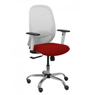 piqueras y crespo silla cilanco blanca malla blanca asiento bali granate brazo regulable base cromada ruedas de parque