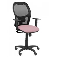 Piqueras y crespo silla alocén malla negra asiento bali rosa brazos regulable