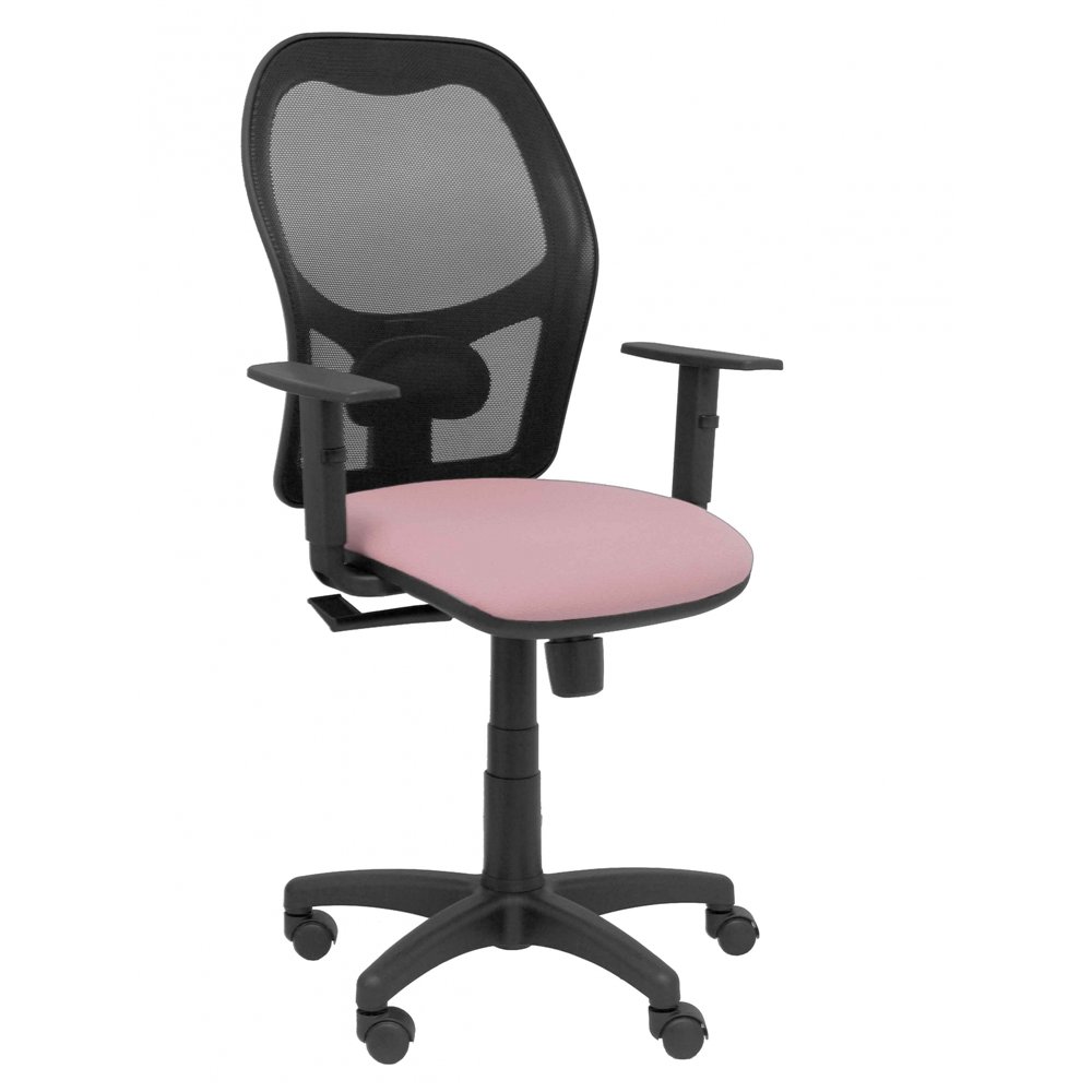 Piqueras y crespo silla alocén malla negra asiento bali rosa brazos regulable