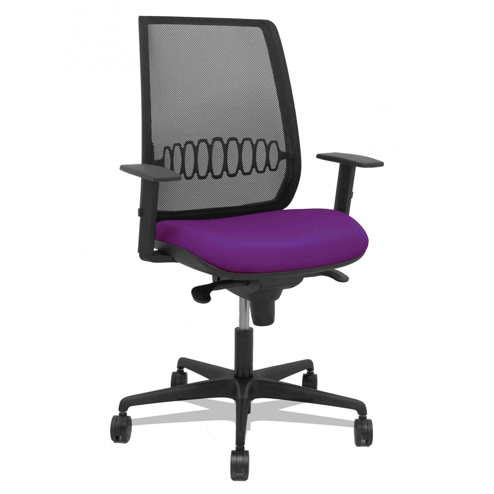 Piqueras y crespo silla alares sincro malla negra bali morado brazo regulable