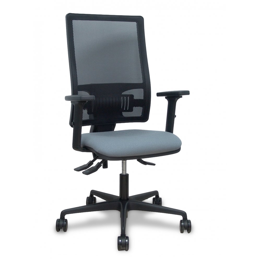 Piqueras y crespo silla bormate asincro malla negra asiento bali gris brazos 2d ruedas 65mm