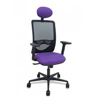 Piqueras y crespo silla zulema sincro malla negra asiento bali lila brazos 2d ruedas 65mm cabecero