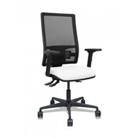 Piqueras y crespo silla bormate asincro malla negra asiento bali blanco brazos 2d ruedas 65mm