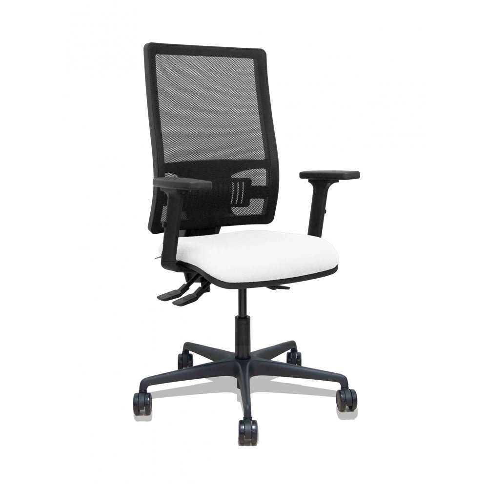 Piqueras y crespo silla bormate asincro malla negra asiento bali blanco brazos 2d ruedas 65mm