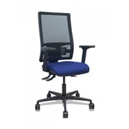 Piqueras y crespo silla bormate asincro malla negra asiento bali azul marino brazos 2d ruedas 65mm