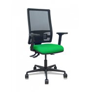 Piqueras y crespo silla bormate asincro malla negra asiento bali verde brazos 2d ruedas 65mm