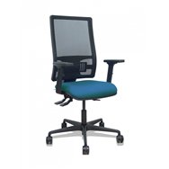 Piqueras y crespo silla bormate asincro malla negra asiento bali verde petróleo brazos 2d ruedas 65mm