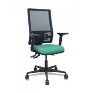 Piqueras y crespo silla bormate asincro malla negra asiento bali verde esmeralda brazos 2d ruedas 65mm