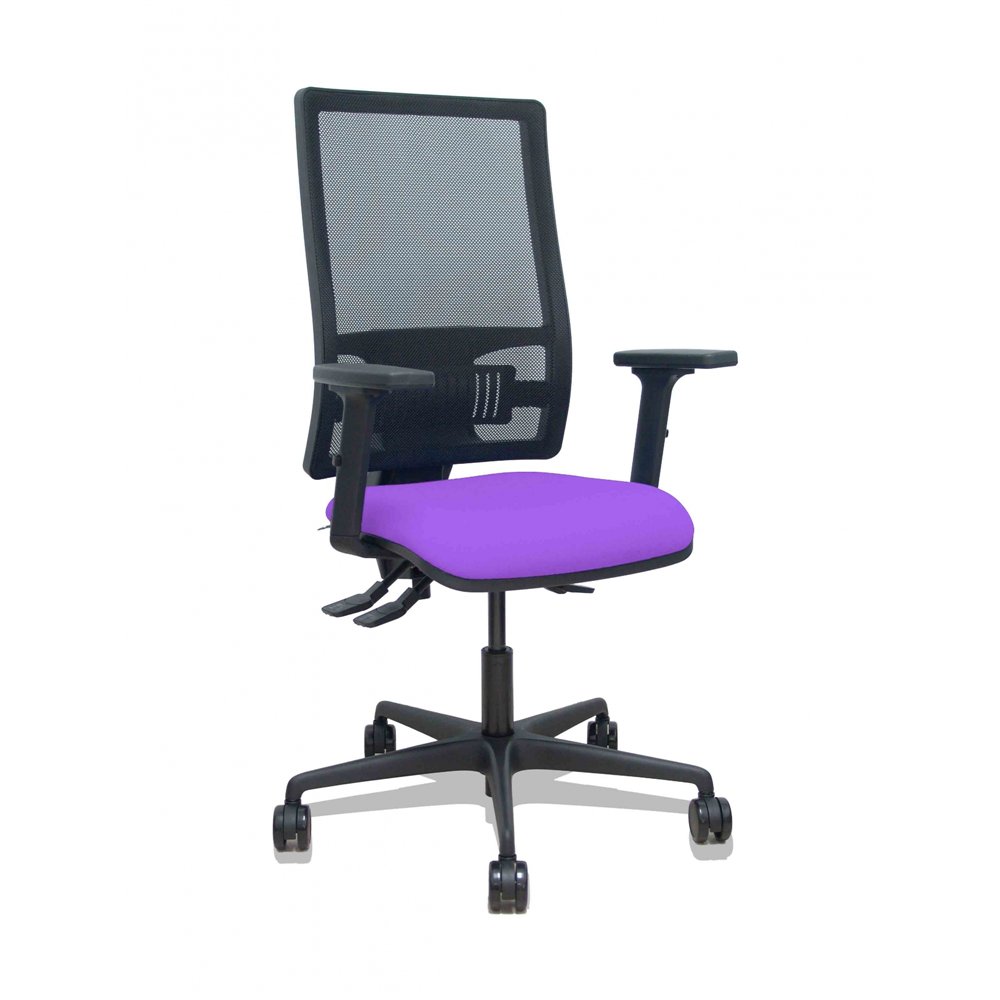 Piqueras y crespo silla bormate asincro malla negra asiento bali lila brazos 2d ruedas 65mm