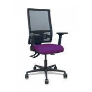 Piqueras y crespo silla bormate asincro malla negra asiento bali morado brazos 2d ruedas 65mm
