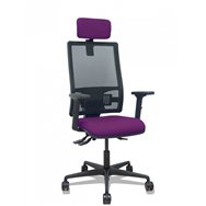 Piqueras y crespo silla bormate asincro malla negra asiento bali morado brazos 2d ruedas 65mm cabecero regulable