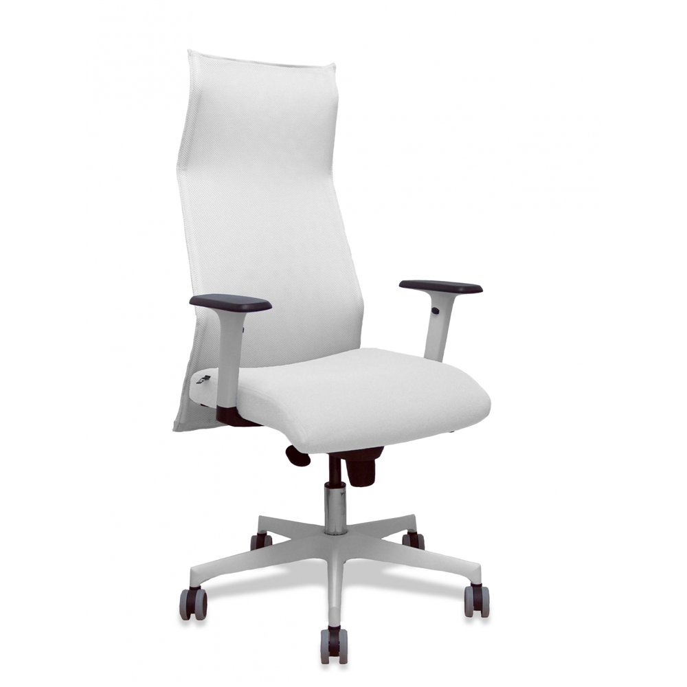 Piqueras y crespo sillón sahuco blanco bali blanco brazos blancos base blanca ruedas parqué 65mm