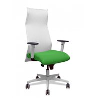 Piqueras y crespo sillón sahuco blanco bali verde brazos blancos base blanca ruedas parqué 65mm