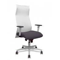 Piqueras y crespo sillón sahuco blanco bali gris oscuro brazos blancos base blanca ruedas parqué 65mm