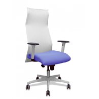 Piqueras y crespo sillón sahuco blanco bali azul claro brazos blancos base blanca ruedas parqué 65mm