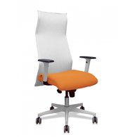 Piqueras y crespo sillon sahuco blanco bali naranja brazos blancos base blanca ruedas parque 65mm