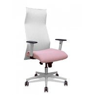 Piqueras y crespo sillón sahuco blanco bali rosa brazos blancos base blanca ruedas parque 65mm