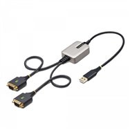 Startech.com 2p1ffc-usb-serial cambiador de gã©nero para cable usb-a 2 x db-9 rs-232 negro, gris