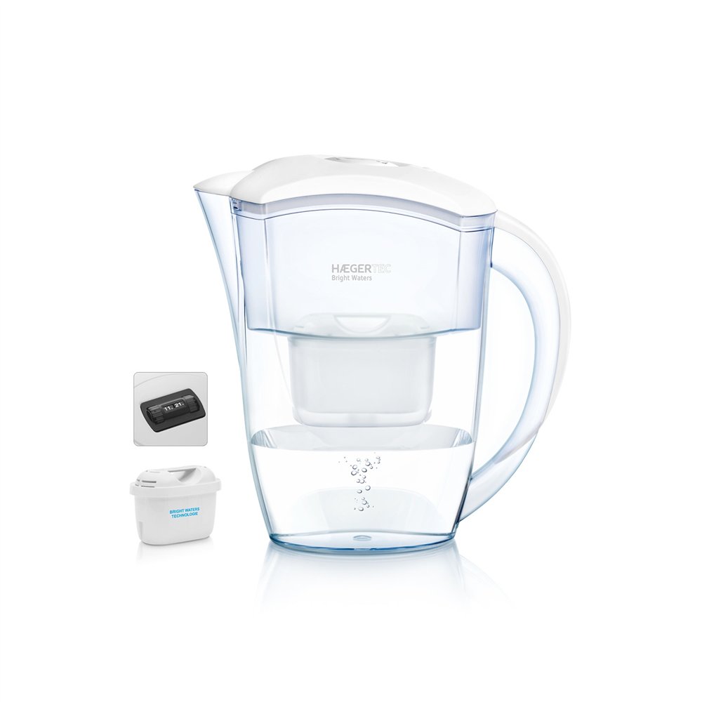Haeger wj-24w.004a filtro de agua filtro de agua para jarra 2,4 l transparente, blanco