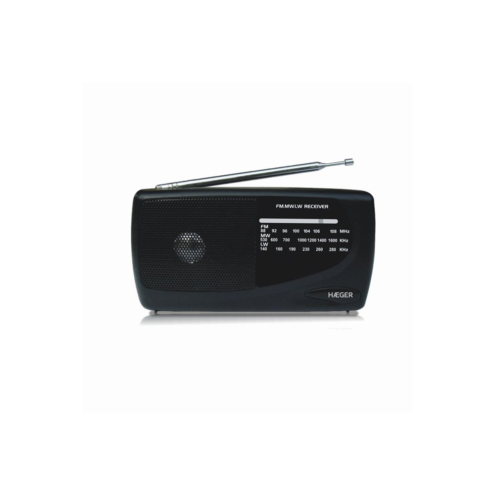 Haeger pr-tri002a radio portátil negro