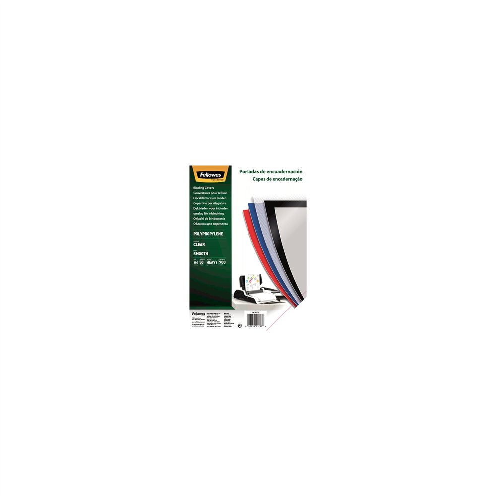 Fellowes portadas polipropileno a4 700 micras transparente pack 50 uds