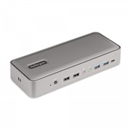 Startech.com docking station kvm usb-c para portátil - replicador de puertos usb tipo c para 2 monitores displayport 4k 60hz - h