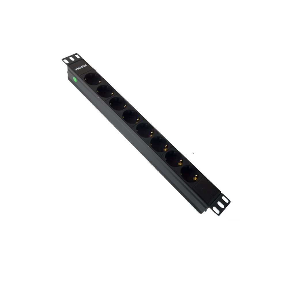 Phasak regleta 19" 8 tomas 16a 3500w 250v 1.5 m - bns 3518