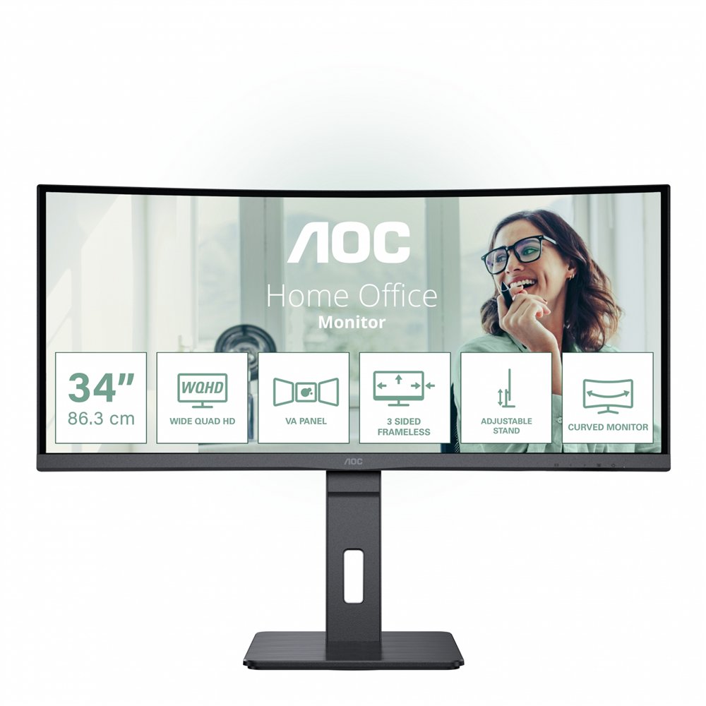 Aoc cu34p3cv pantalla para pc 864 cm (34) 3440 x 1440 pixeles ultrawide quad hd led negro
