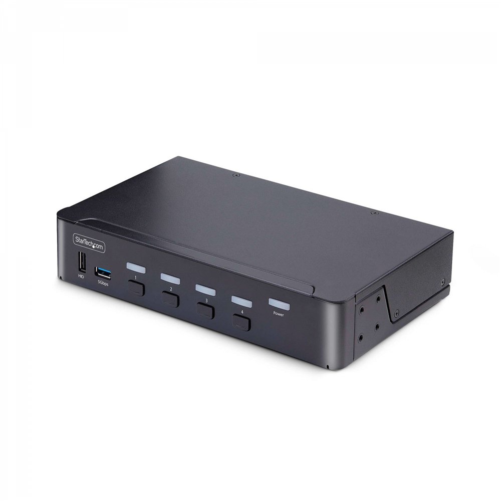 Startech.com switch conmutador kvm displayport de 4 puertos - 8k60/4k144 - para un monitor - dp 1.4 - 2x usb 3.0 - 4x usb 2.0 hi