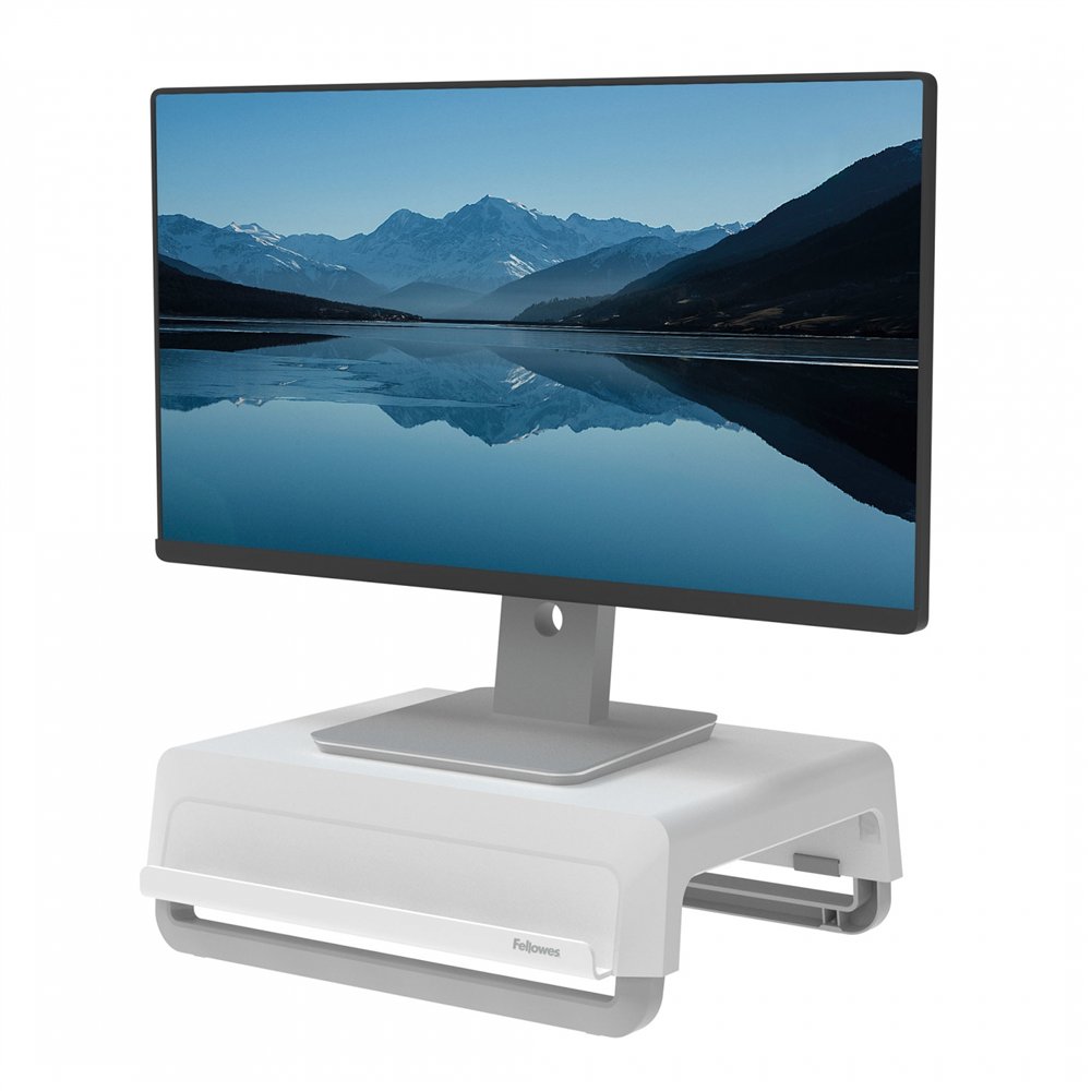 Fellowes breyta monitor stí¤nder tragbar mit handgriff weií? gris, blanco escritorio