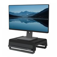fellowes breyta monitor stí¤nder tragbar mit handgriff schwarz negro, gris escritorio