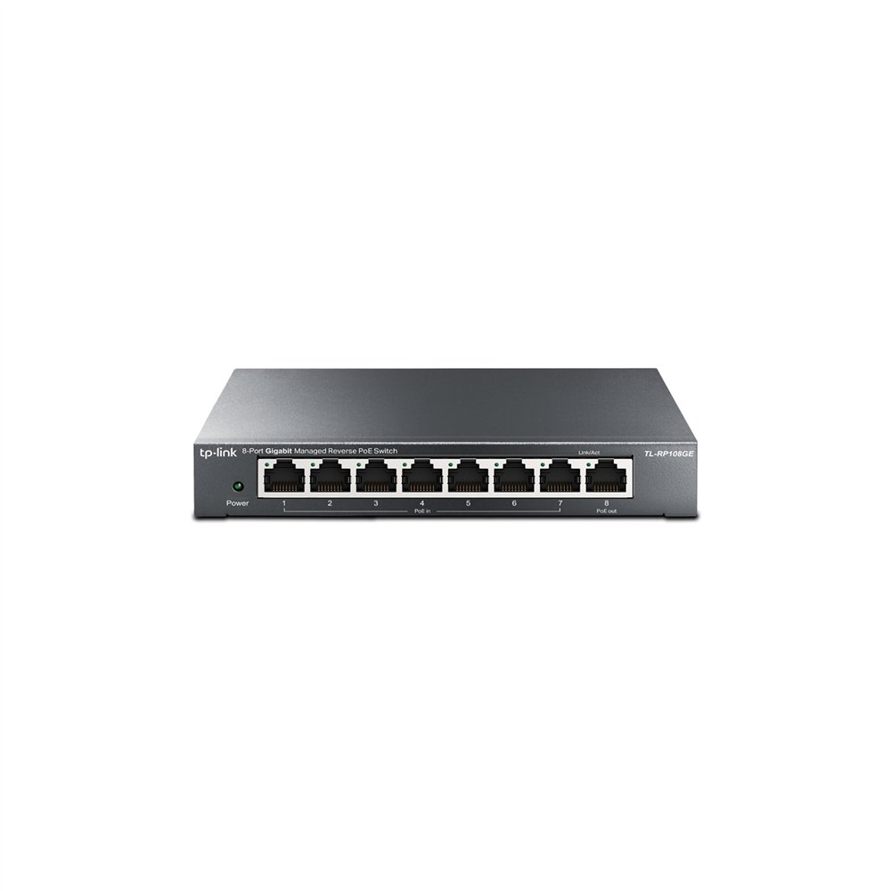 Tp-link tl-rp108ge switch gestionado l2 gigabit ethernet (10/100/1000) energãâ­a sobre ethernet (poe) negro