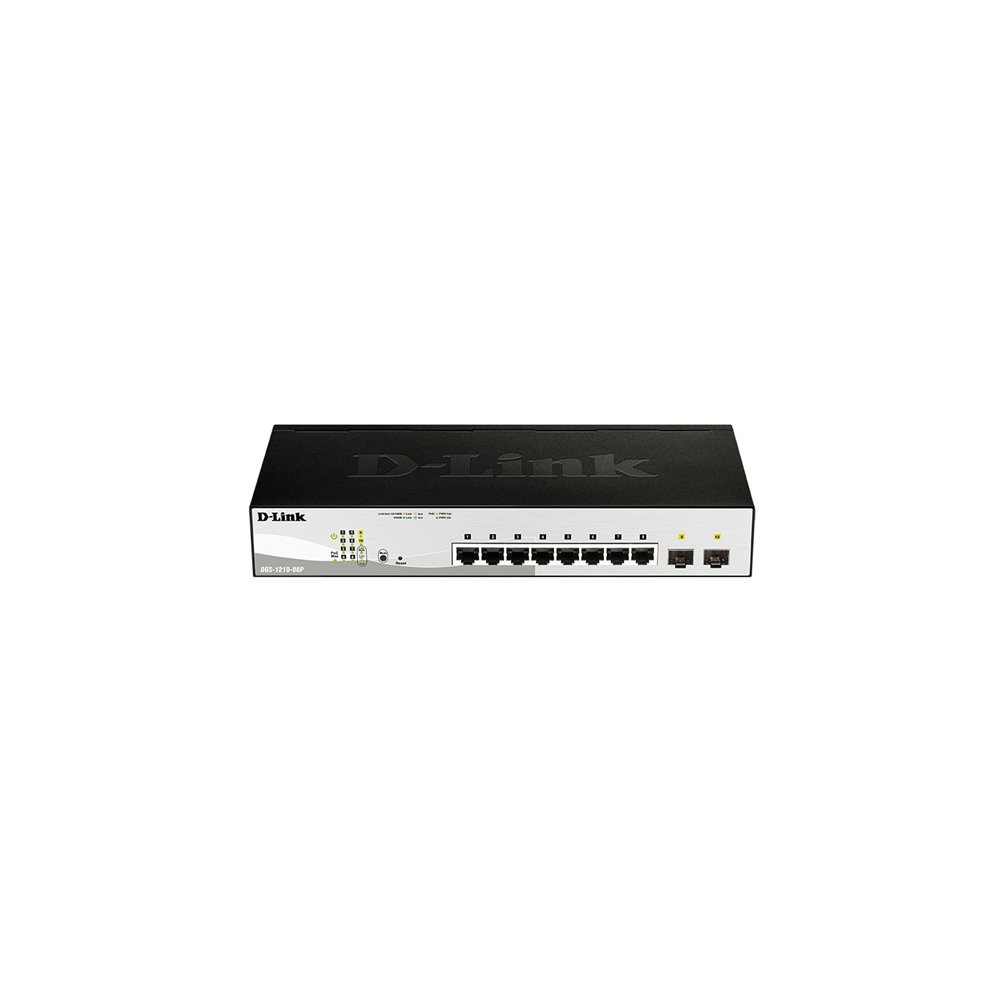 d-link dgs-1210-08p gestionado l2 gigabit ethernet (10/100/1000) energí­a sobre ethernet (poe) negro