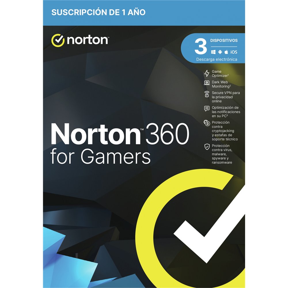 Nortonlifelock 360 for gamers seguridad de antivirus base español 1 licencia(s) 1 año(s)