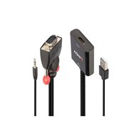 Lindy 38284 adaptador de cable de ví­deo vga (d-sub) + 3,5mm hdmi + usb negro