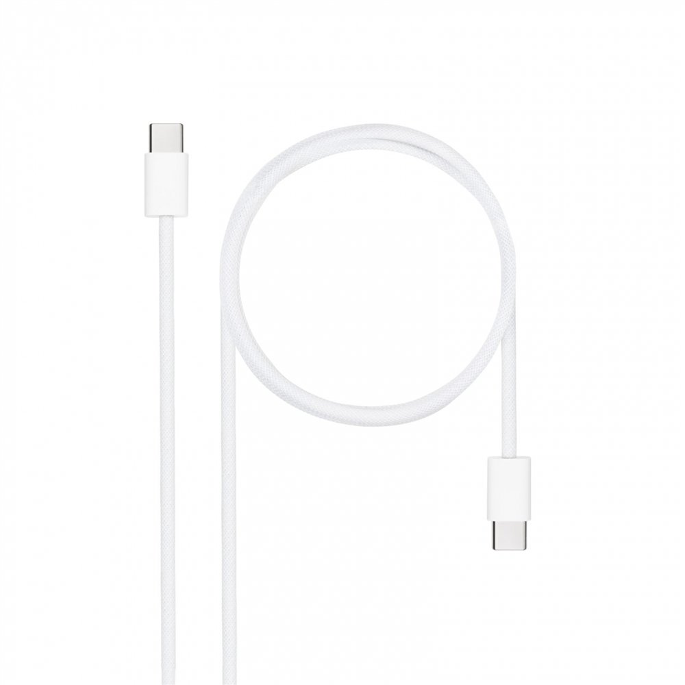 Nanocable cable usb-c 2.0 60w 3a, usb-c/m-usb-c/m, blanco, 2 m