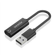 Aisens conversor usb-a a audio 48khz, usb-a/m-jack 3.5/h, negro, 10 cm