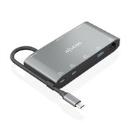 Aisens usb-c dock 8 en 1, usb-c a 1xhdmi, 1xvga, 1xrj45, 2xusb-a, 2xusb-c 5g, 1xusb-c pd, gris, 20 cm