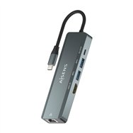 Aisens usb-c dock 5 en 1, usb-c a 1xhdmi, 1xrj45, 2xusb, 1xpd, gris, 15 cm