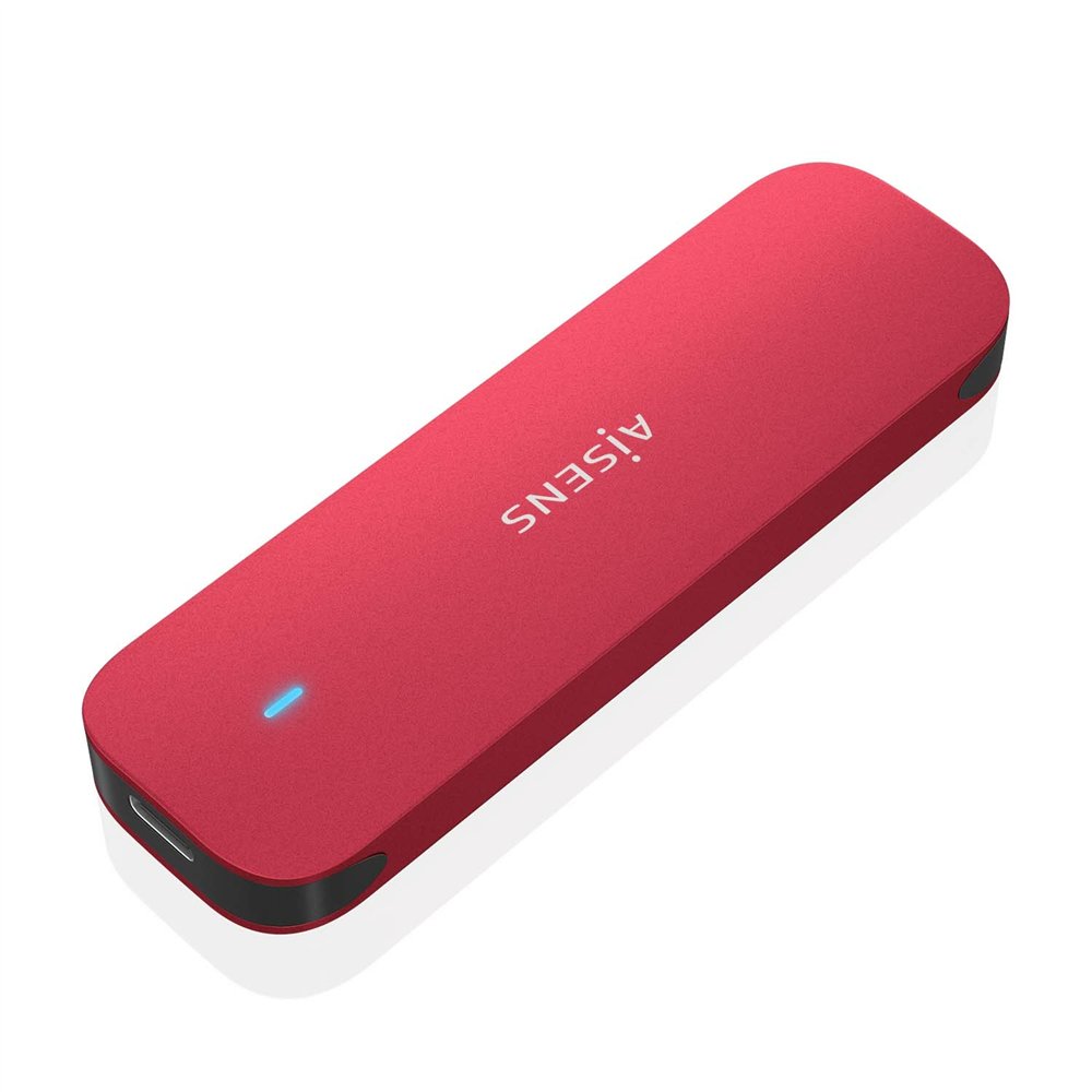 aisens asm2-027red caja para disco duro externo caja externa para unidad de estado sólido (ssd) rojo m.2