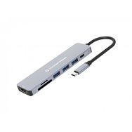 conceptronic donn19g base para portátil y replicador de puertos alámbrico usb 3.2 gen 1 (3.1 gen 1) type-c gris