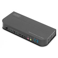 Digitus conmutador kvm, 2 puertos, 4k60hz, 2 dp in, 1 dp/hdmi out